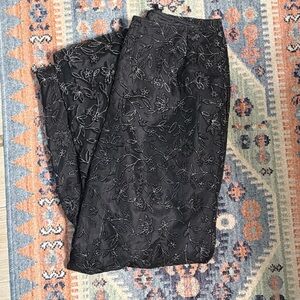 Ronny Nicole by Ouida Black Black Floral Embroidered Pants